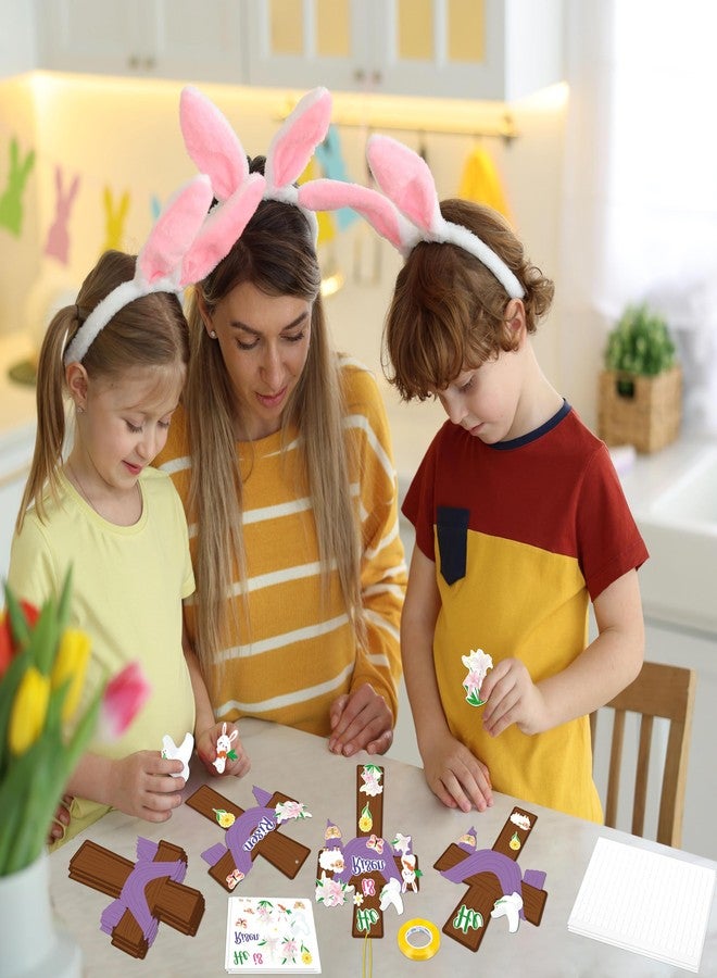 80UncleKimby 36PCS Easter Crafts for Kids He is Risen Make Your Own Jesus Resurrection Cross Hanging Decorations Classroom Activity Church Party Decor Gifts（Purple） - Image 5